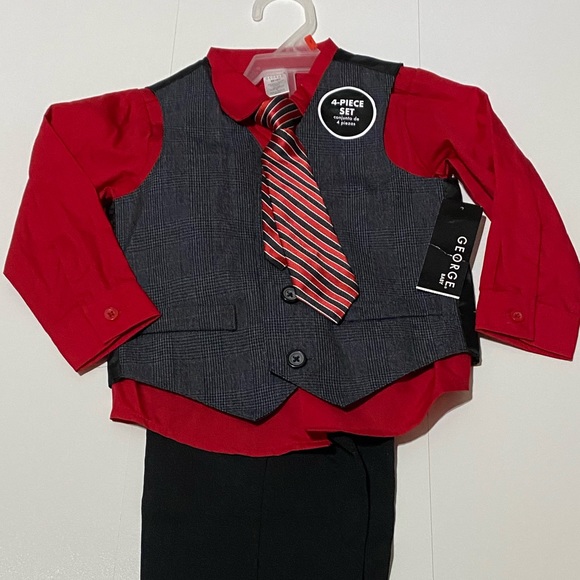 George Baby 4pc Holiday Pant Set - Picture 2 of 3